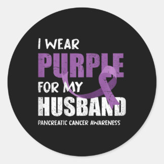 Warrior Husbynd Paarse lint alvleesklierkanker Aw Ronde Sticker