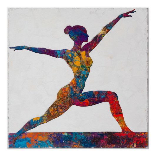 Warrior II Pose Glossy Poster (Voorkant)