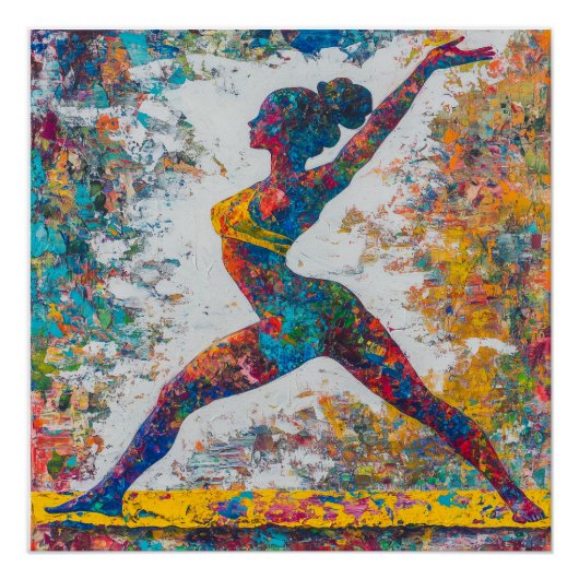 Warrior II Pose Glossy Poster (Voorkant)