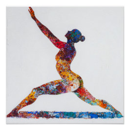 Warrior II Pose Glossy Poster