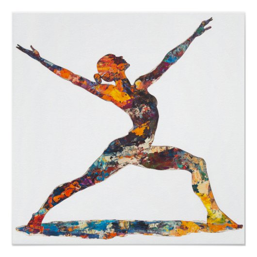 Warrior II Pose Glossy Poster (Voorkant)