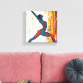 Warrior II Pose Uitgerekt Canvas Print (Insitu (Woonkamer))