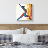 Warrior II Pose Uitgerekt Canvas Print (Insitu (Slaapkamer))