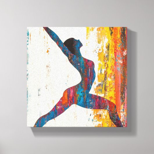 Warrior II Pose Uitgerekt Canvas Print (Voorkant)