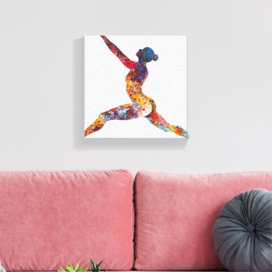 Warrior II Pose Uitgerekt Canvas Print (Insitu (Woonkamer))