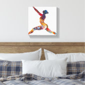 Warrior II Pose Uitgerekt Canvas Print (Insitu (Slaapkamer))