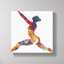 Warrior II Pose Uitgerekt Canvas Print