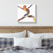 Warrior II Pose Uitgerekt Canvas Print (Insitu (Slaapkamer))