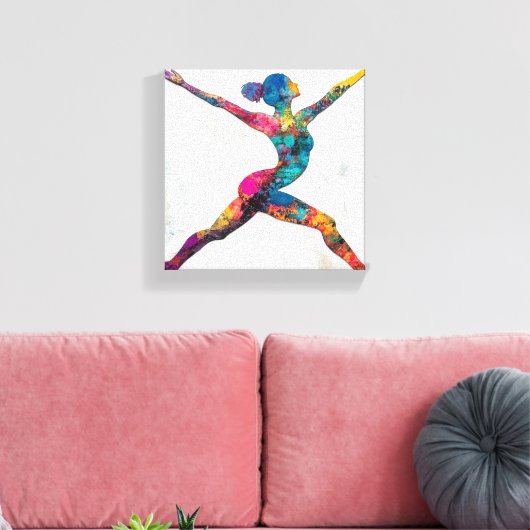Warrior II Pose Uitgerekt Canvas Print (Insitu (Woonkamer))