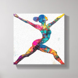 Warrior II Pose Uitgerekt Canvas Print
