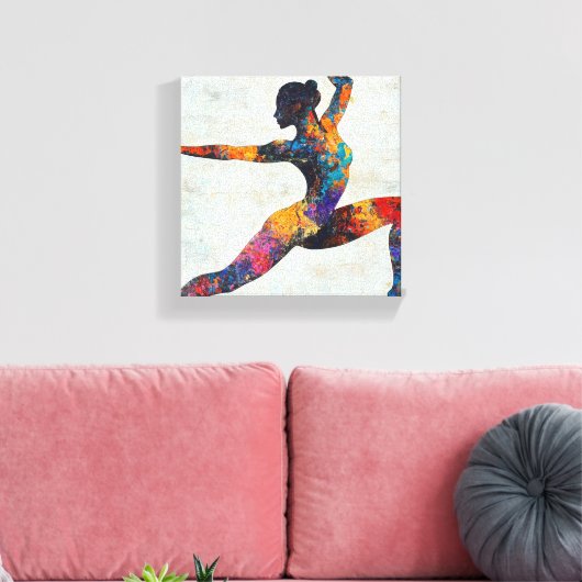 Warrior II Pose Uitgerekt Canvas Print (Insitu (Woonkamer))