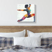 Warrior II Pose Uitgerekt Canvas Print (Insitu (Slaapkamer))