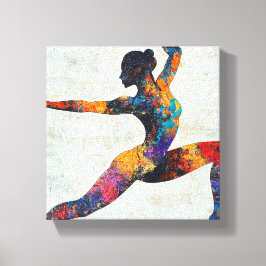 Warrior II Pose Uitgerekt Canvas Print