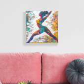Warrior II Pose Uitgerekt Canvas Print (Insitu (Woonkamer))