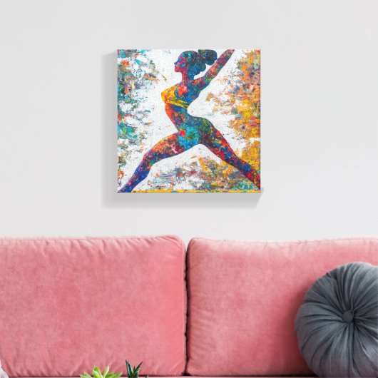 Warrior II Pose Uitgerekt Canvas Print (Insitu (Woonkamer))