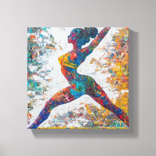 Warrior II Pose Uitgerekt Canvas Print (Voorkant)