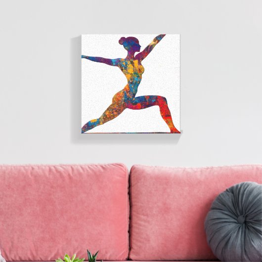 Warrior II Pose Uitgerekt Canvas Print (Insitu (Woonkamer))