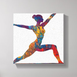 Warrior II Pose Uitgerekt Canvas Print