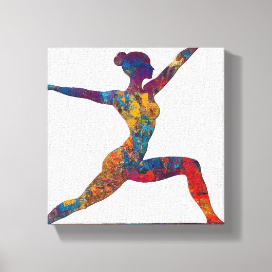 Warrior II Pose Uitgerekt Canvas Print (Voorkant)