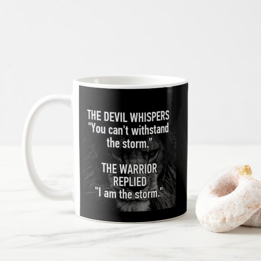Warrior - ik ben het Storm - Lion Beast Motivatie Koffiemok (Met donut)