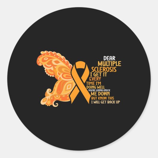 Warrior Ik doe het goed Multiple Sclerosis Awarene Ronde Sticker (Voorkant)