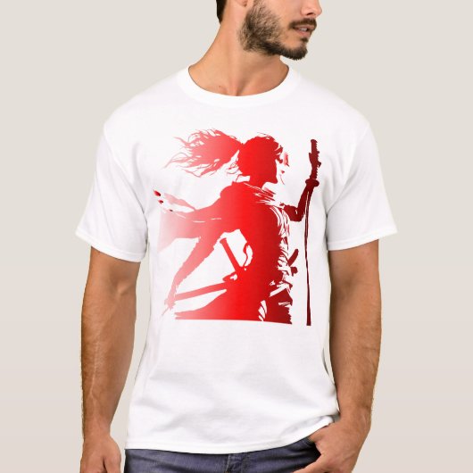 Warrior in Red – Vrouw Silhouette Power T-shirt (Voorkant)