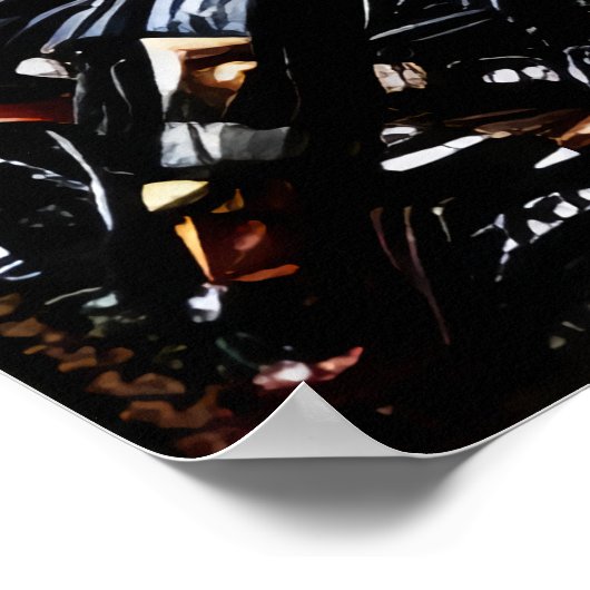 Warrior in zwarte harnas | AI Art Poster (Hoek)