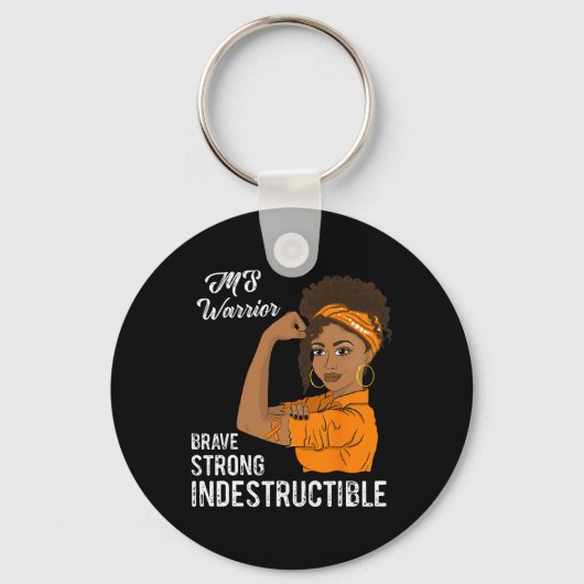 Warrior Indestructible Multiple Sclerosis Awarenes Sleutelhanger (Voorkant)