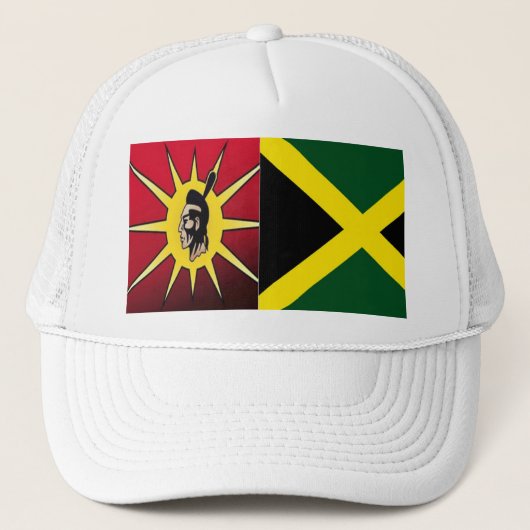 Warrior-Jamaicaanse vrachtwagenhoeden Trucker Pet (Voorkant)