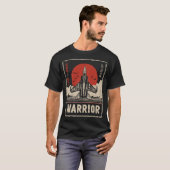 Warrior Jet Fighter Militaire Luchtvaart Ontwerp T-shirt (Voorkant volledig)