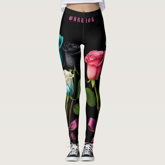Warrior Kankerbewustzijn Leggings stijl 3 (Voorkant)