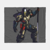 Warrior Knight Throw Blanket Fleece Deken (Voorkant (Horizontaal))