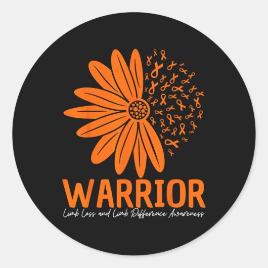 Warrior Limb Loss & Limb Difference Awareness Ronde Sticker (Voorkant)