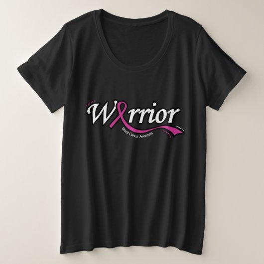 Warrior/lint...Borstkanker Grote Maat T-shirt (Design voorkant)