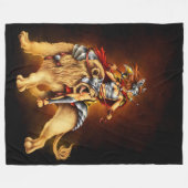 Warrior Lion Rider Fantasy Fleece Blanket Deken (Voorkant (Horizontaal))