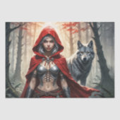 Warrior Little Red en de Wolf Decoupage Tissuepapier (Voorkant)