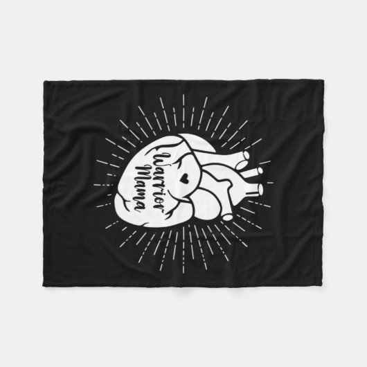 Warrior Mama CHD-bewustzijn, congenitale hartaando Fleece Deken (Voorkant (Horizontaal))