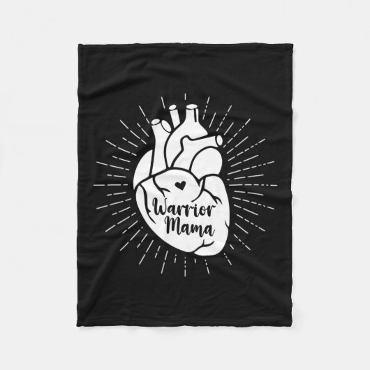 Warrior Mama CHD-bewustzijn, congenitale hartaando Fleece Deken (Voorkant)