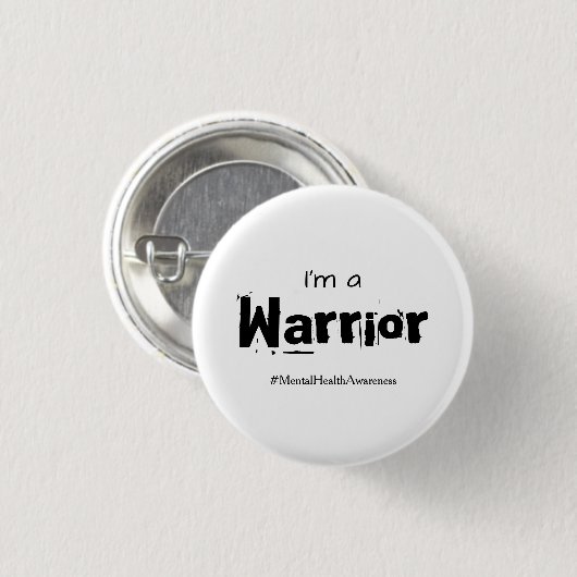 Warrior Mental Health Awareness Button Standard (Voorkant /achterkant)
