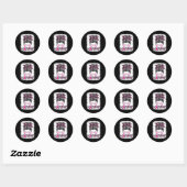 Warrior Messy Bun Leopard Borstkanker Bewustzijn Ronde Sticker (Vel)