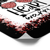 Warrior Messy Bun Leopard Heart Disease Awareness Poster (Hoek)