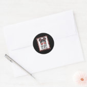 Warrior Messy Bun Leopard Heart Disease Awareness Ronde Sticker (Envelop)
