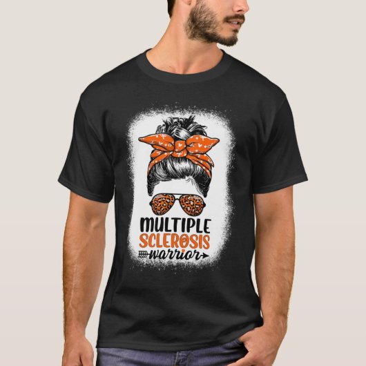 Warrior Messy Bun - Multiple Sclerosis Awareness T-shirt (Voorkant)