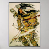 Warrior met Flaming Arrow Canvas Print (Voorkant)