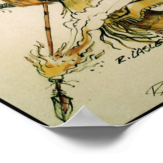 Warrior met Flaming Arrow Canvas Print (Hoek)