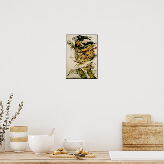 Warrior met Flaming Arrow Canvas Print (Keuken)