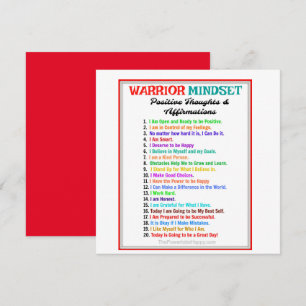 Warrior Mindset Affirmations Magnetic Kaart
