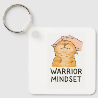 Warrior Mindset Cat Keychain – Zen Kitty Calm Vibe