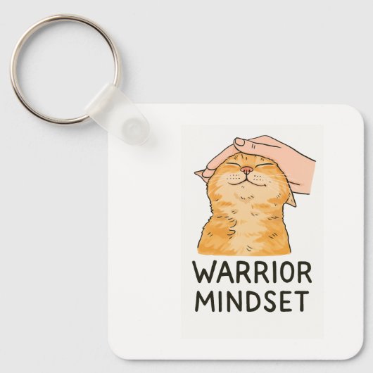 Warrior Mindset Kat Sleutelhanger – Zen Kitty Kalm (Voorkant)