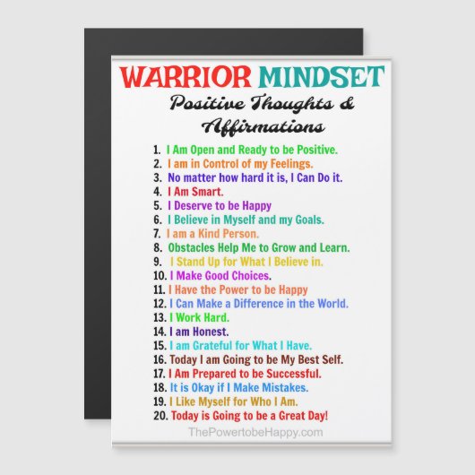WARRIOR MINDSET MAGNETIC KAART (Voorkant / Achterkant)